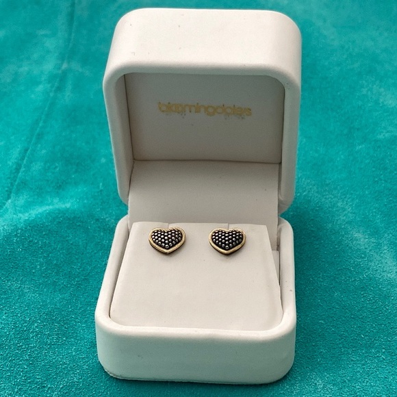 LAGOS Jewelry - LAGOS Caviar 18K Yellow Gold/Sterling Silver Heart Stud Earrings